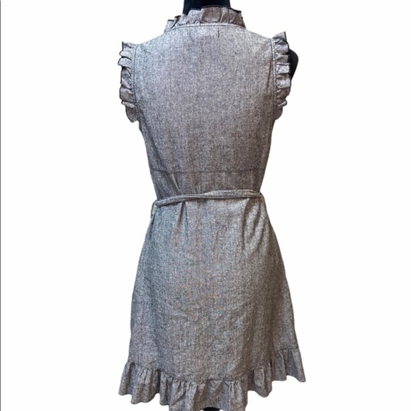 Love stitch grey ruffle linen blend dress - Picture 5 of 5